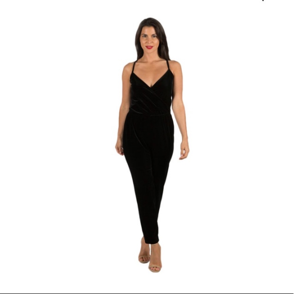 Harve Benard Velvet Jumpsuit
